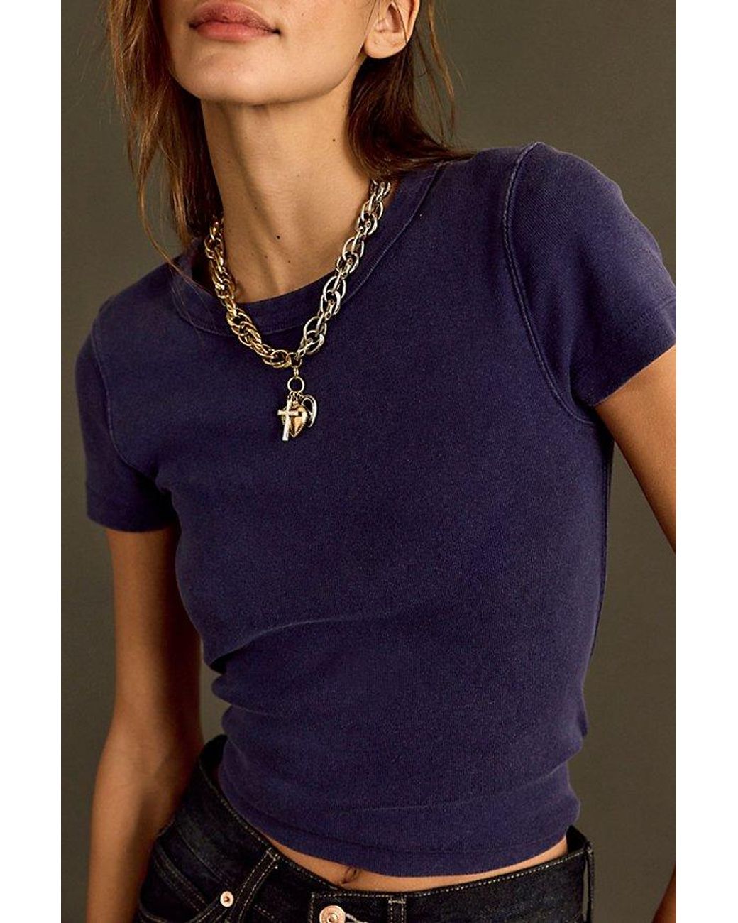 Free People Blue Atlas Crew Tee
