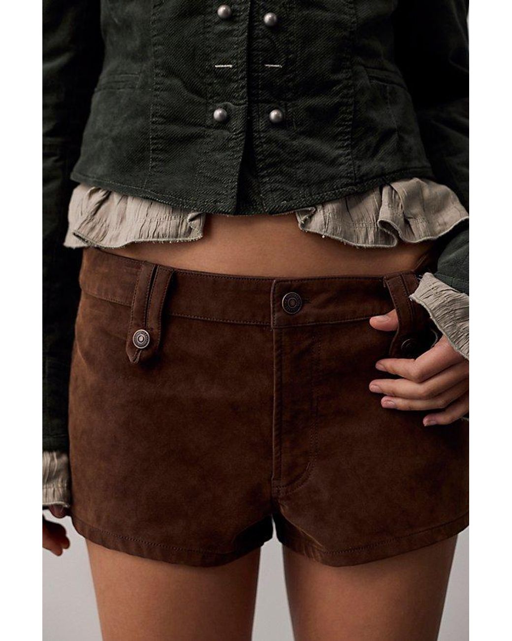 Free People Multicolor Vagabond Vegan Suede Shorts