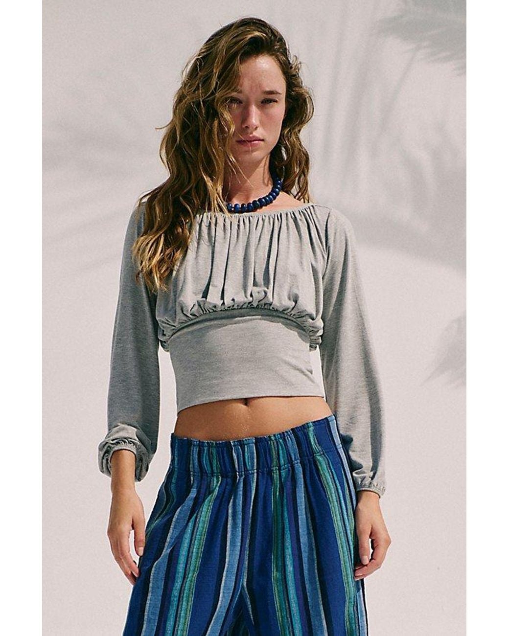 free-est Gray Daphne Top By