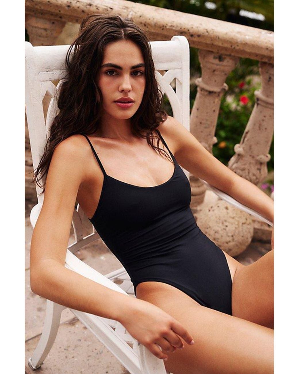 Toast Green Solid High Cut One-Piece Swimsuit