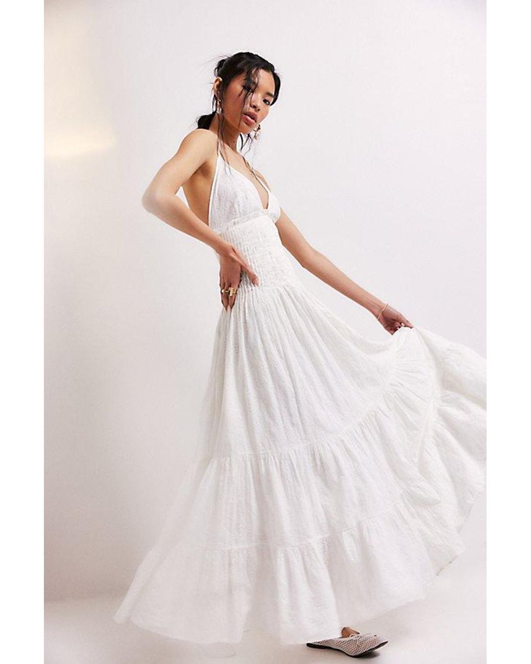 Free People Pintuck Paradise Maxi Dress in White | Lyst
