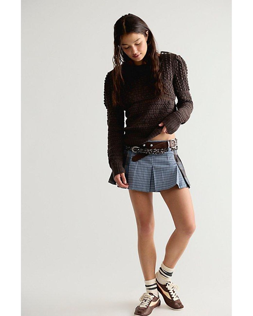 Free People Black Penny Crochet Cotton Pullover