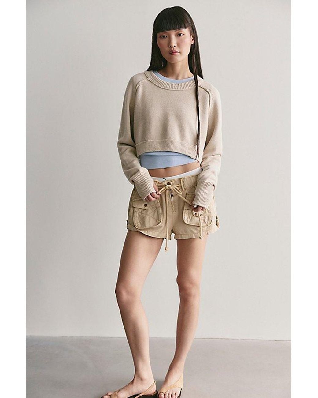 Free People Brown Tennessee Cropped Pullover