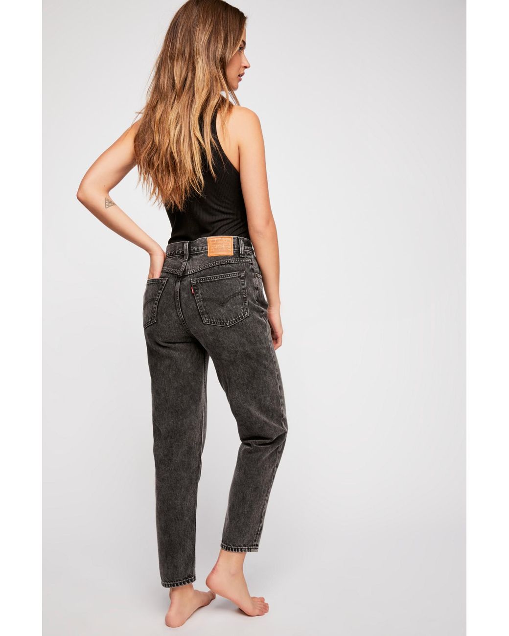 Free People Levi's Mom Jeans By Levi's in Gray | Lyst
