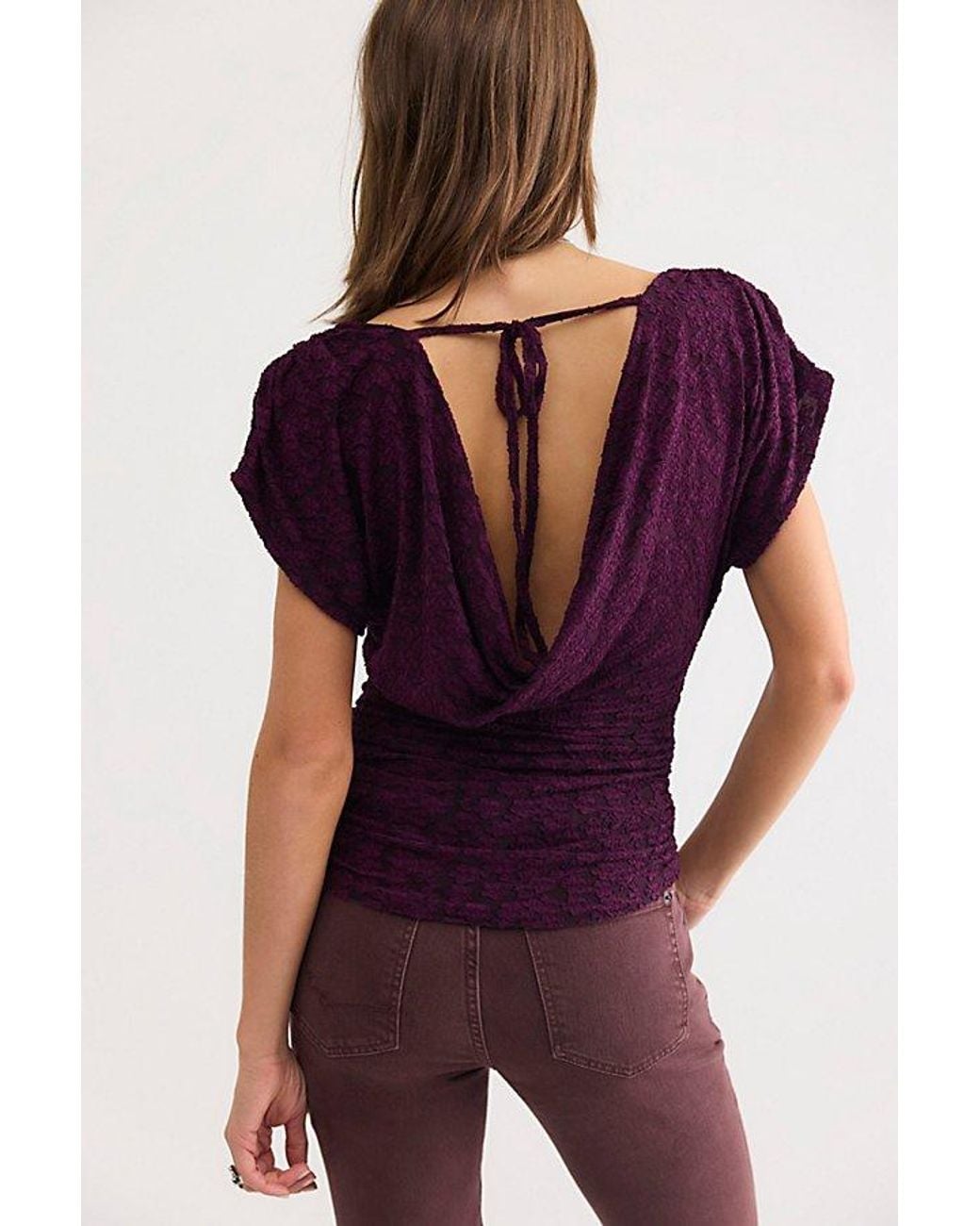 Free People Purple Aura Lace Top