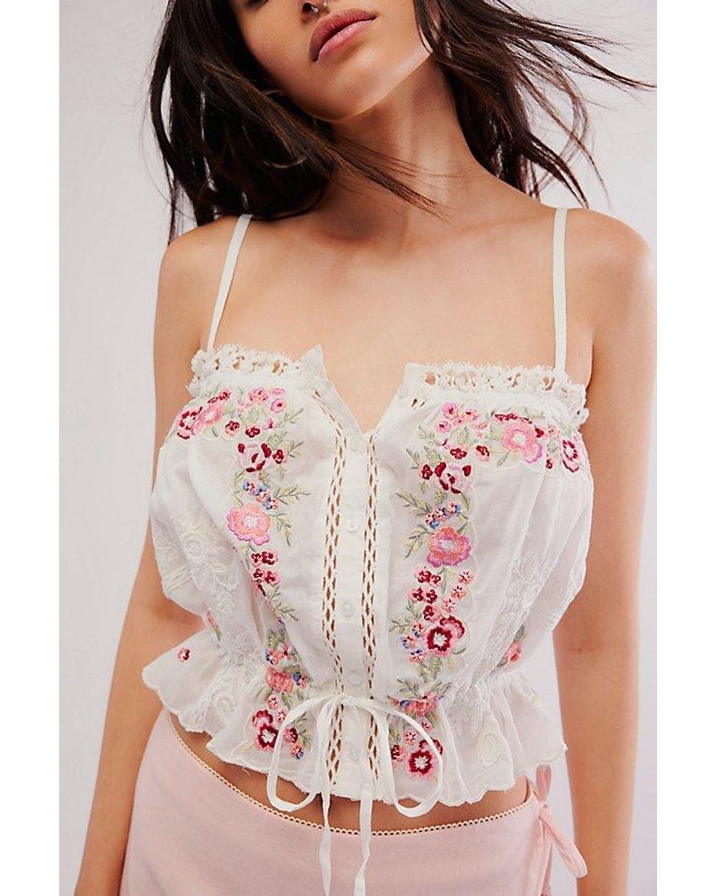 Free People Tattered Love Tank in Pink | Lyst