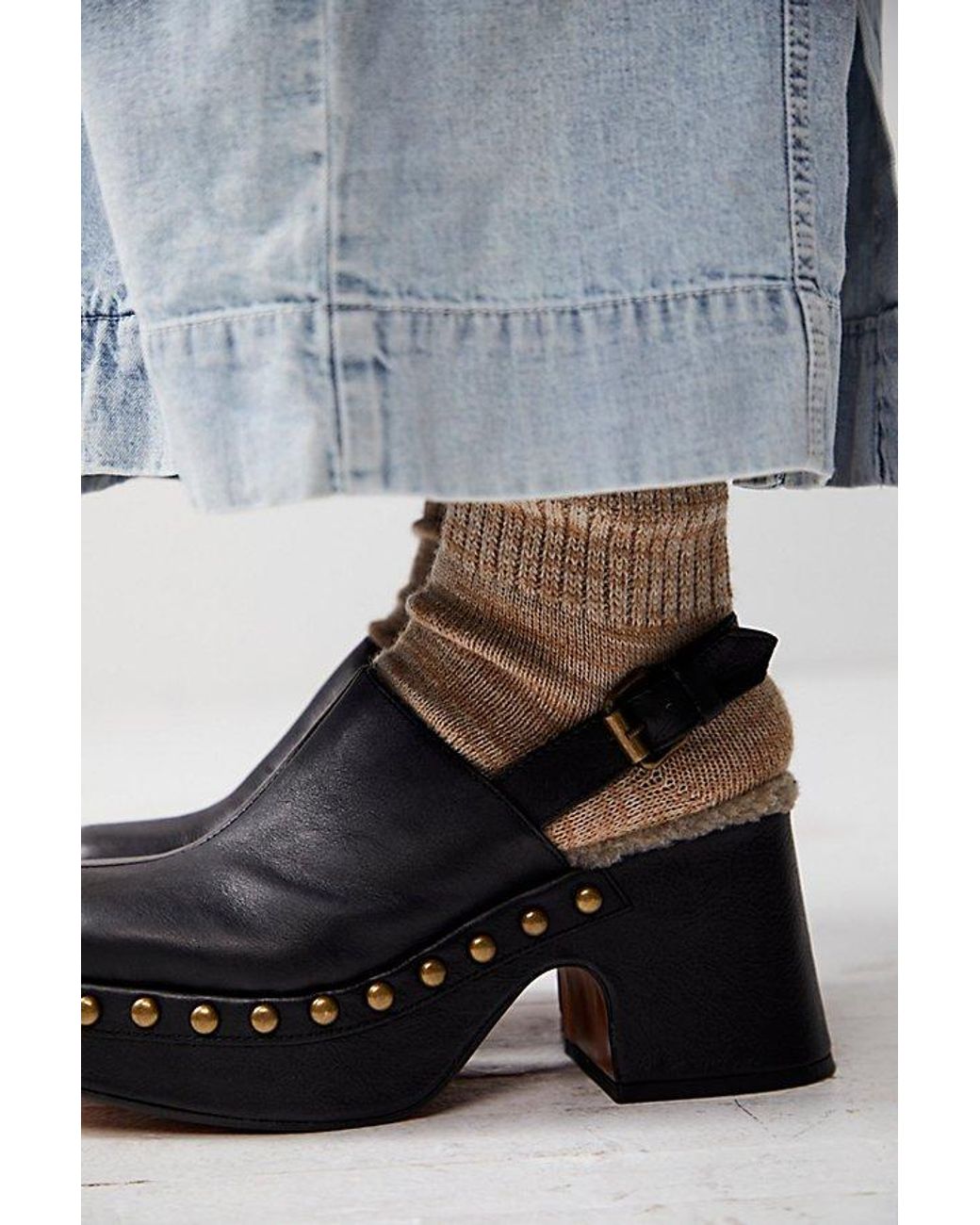 Free People Autumn Studded Platform Clogs in Black Lyst