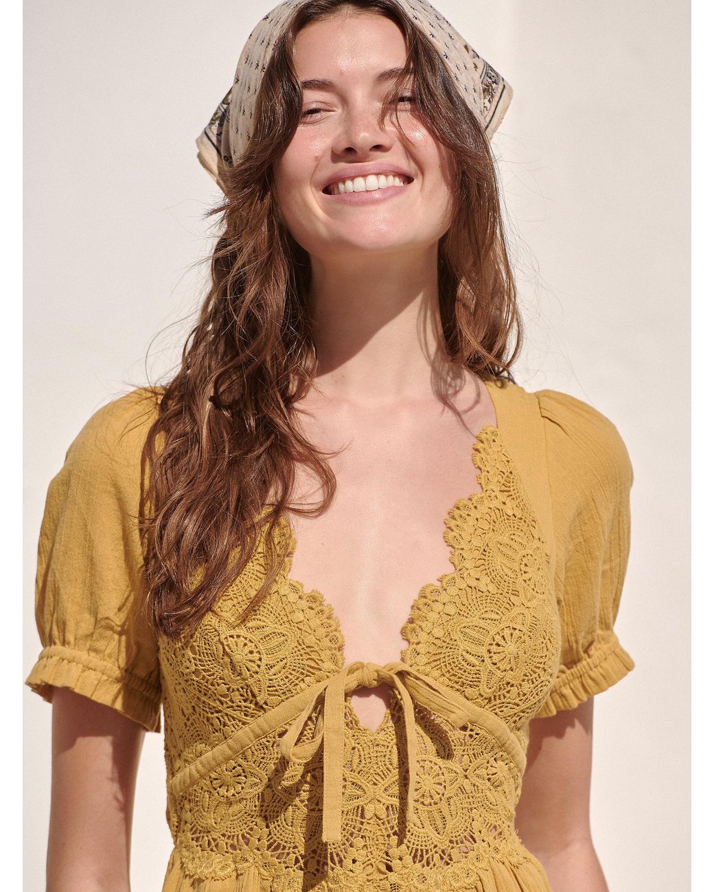 Free People All You Need Is Lace Midi in Natural | Lyst