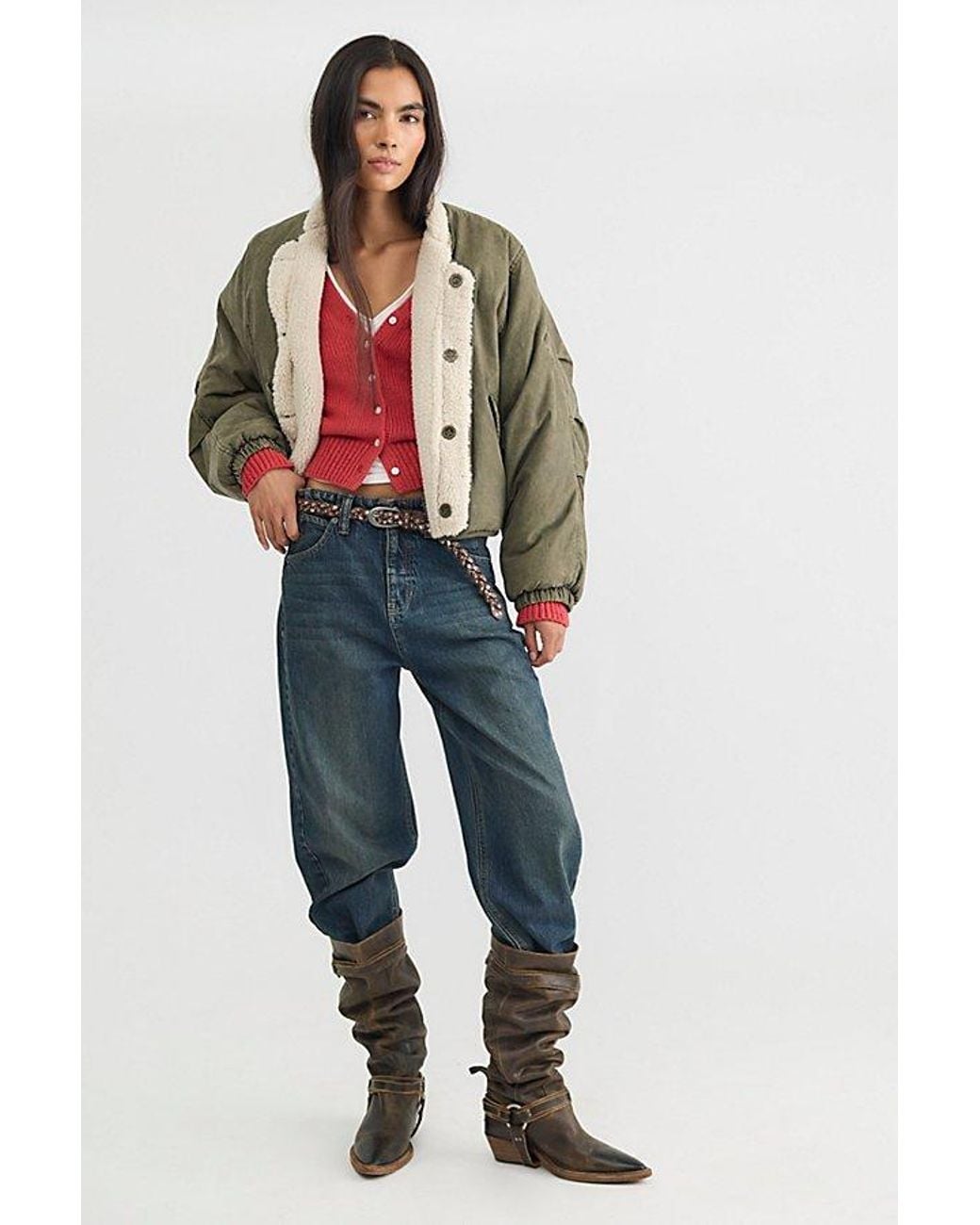 Free People Red Mila Cardi