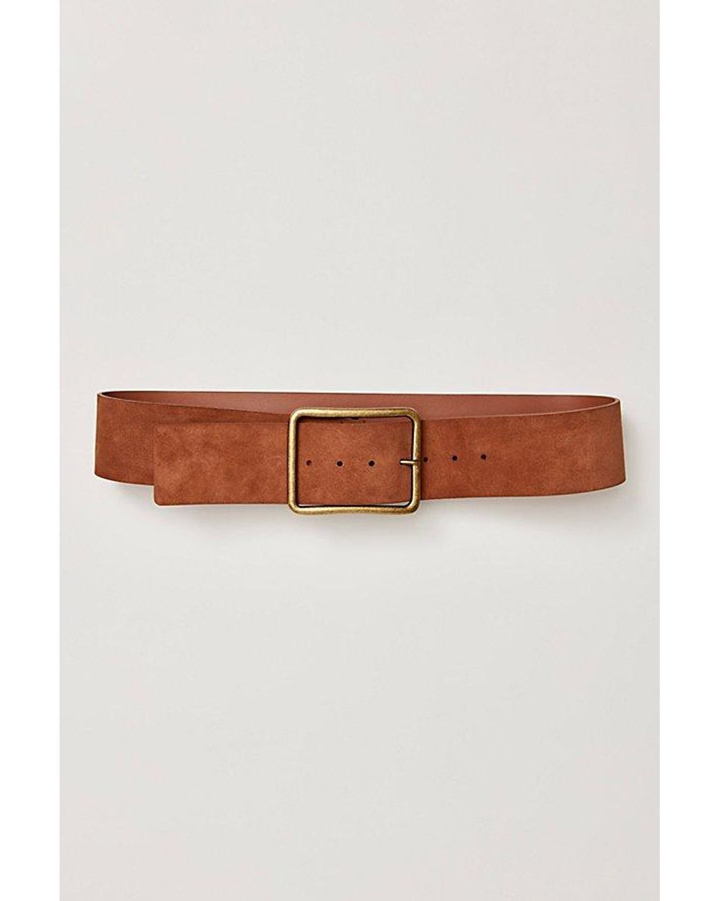 Free People White Suede Hex Hip Belt