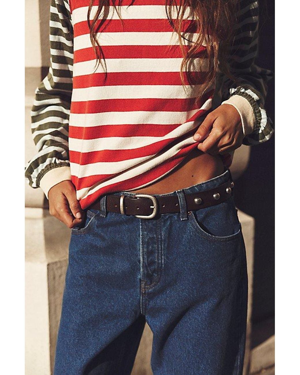 Free People Brown Rhodes Stud Belt