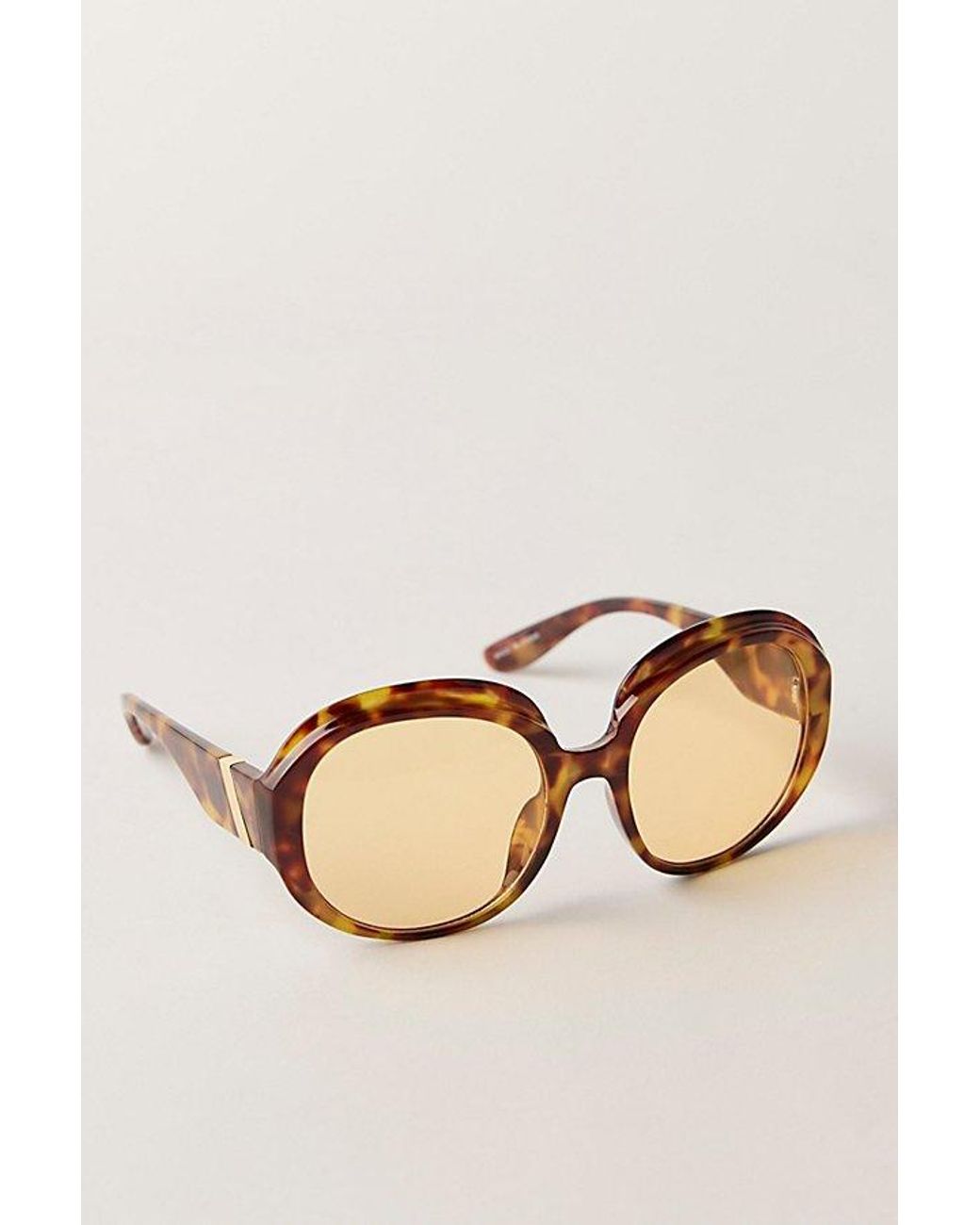 Free People Brown Arlo Oversized Round Sunglasses