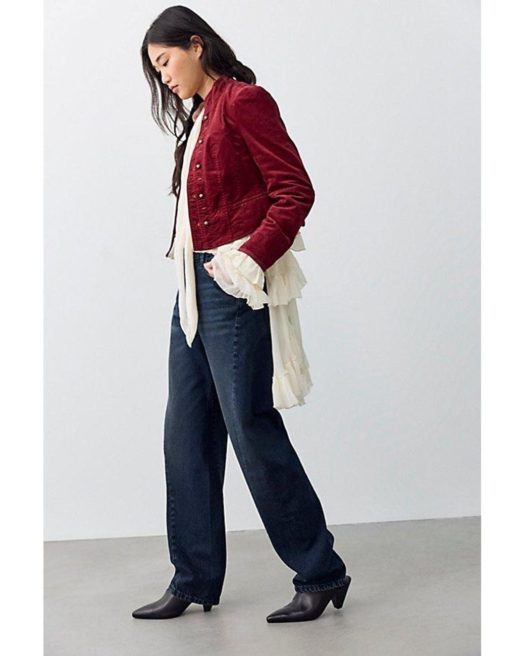 Free People Blue Kemper Slim Tapered Jeans