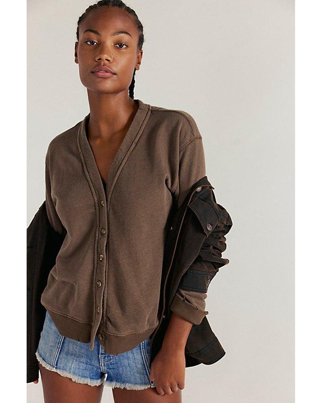 Free People Brown Take It Easy Cardigan