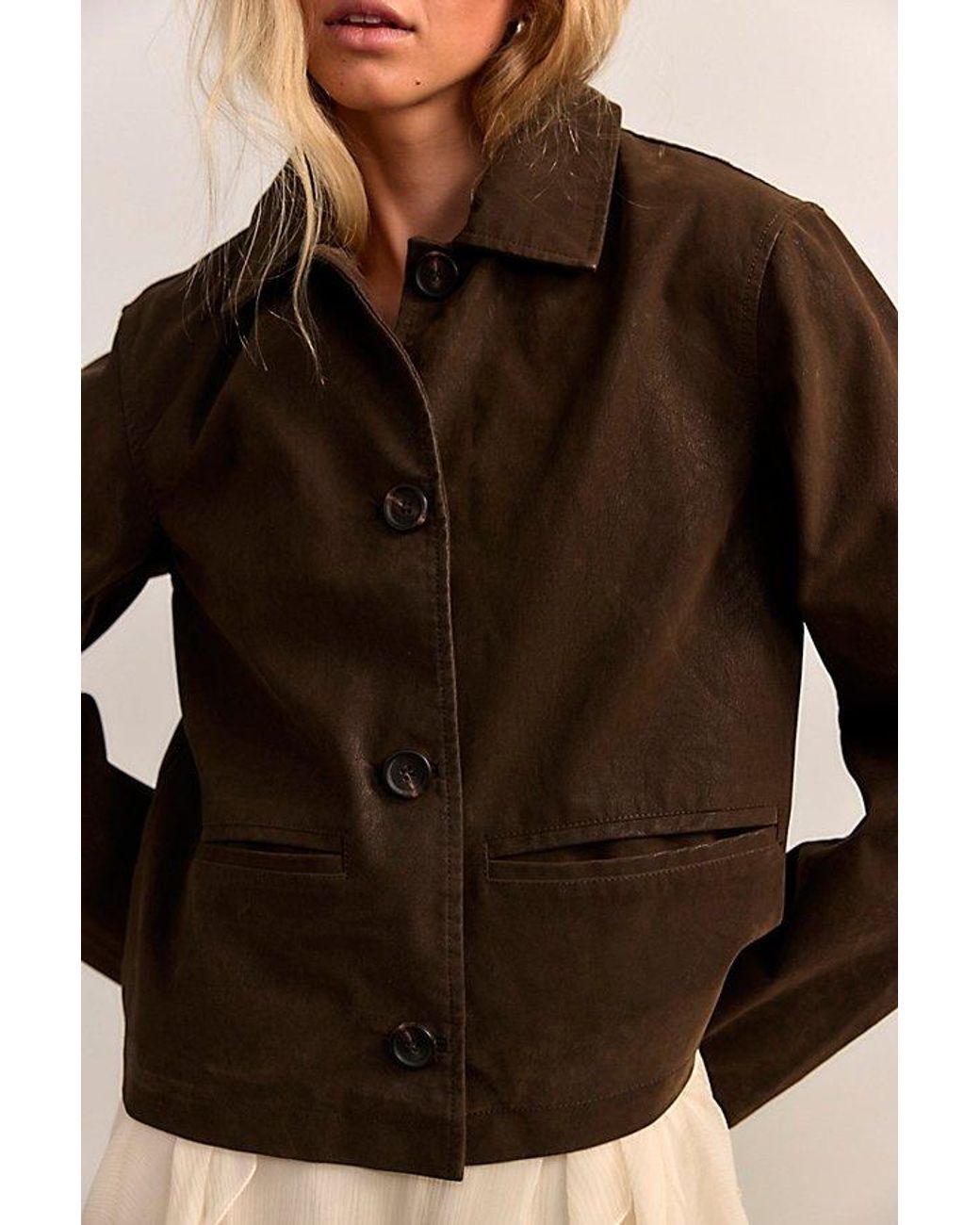 Free People Brown Hera Vegan Suede Jacket