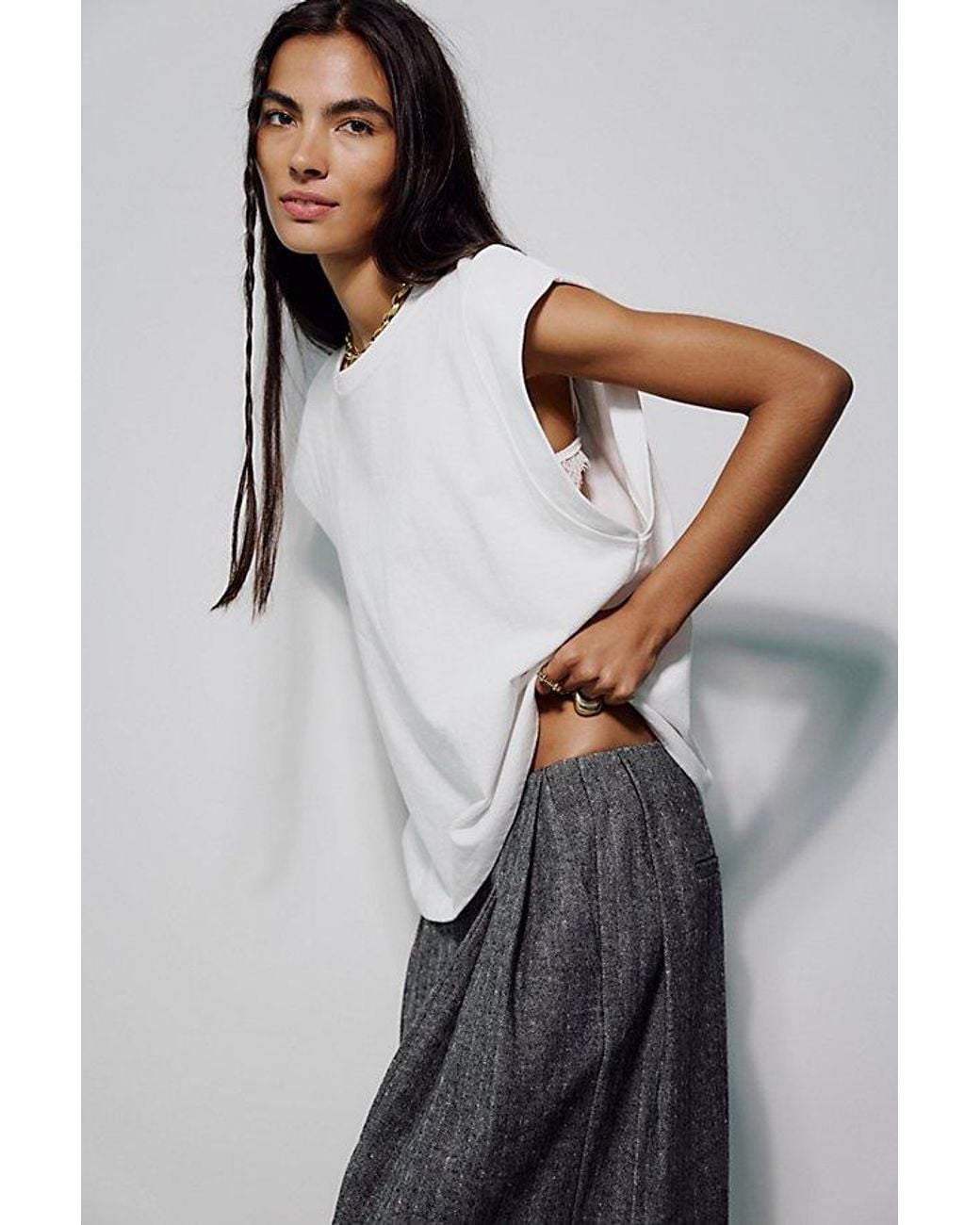 Free People Blue Atlas Muscle Tee
