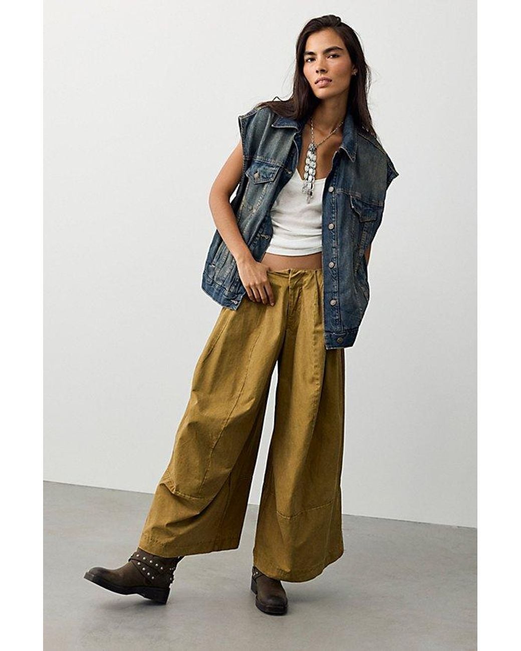 Free People Blue Goldie Denim Vest Jacket