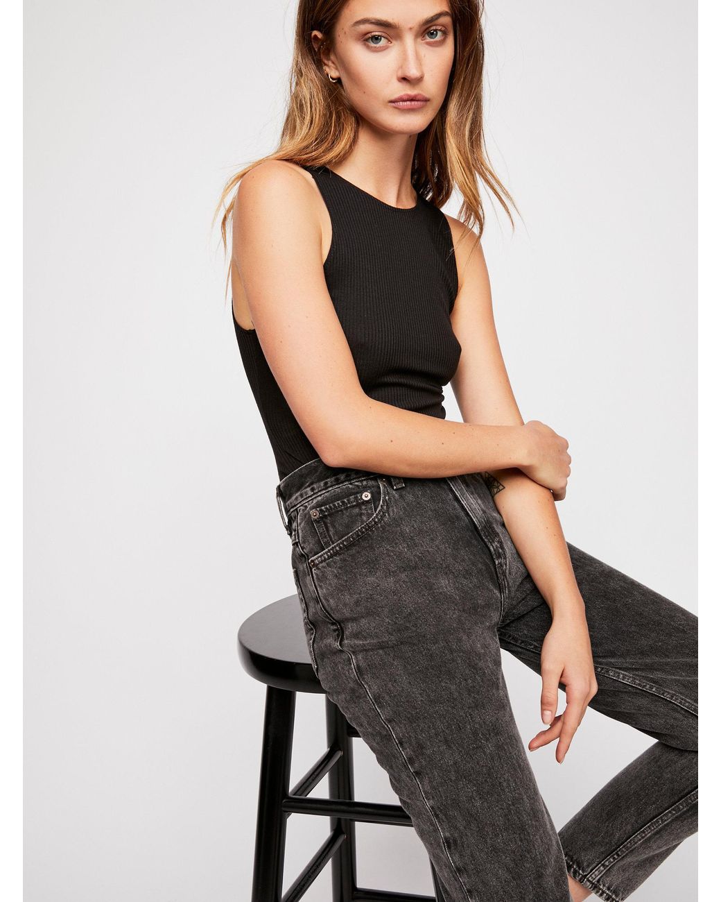Free People Levi's Jeans in Black | Lyst