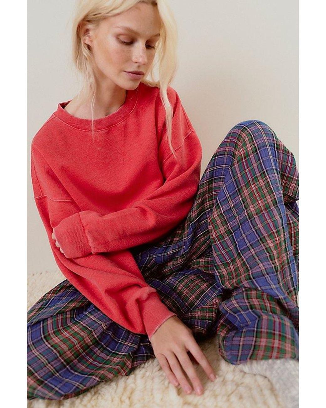 Intimately By Free People Red Slow It Down Pullover By