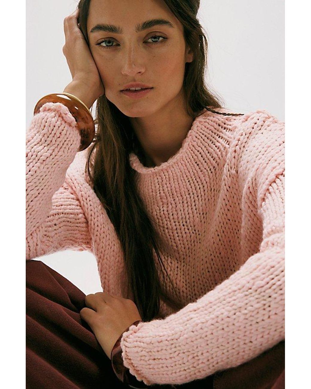 Free People Natural Opal Rollneck Knit Jumper