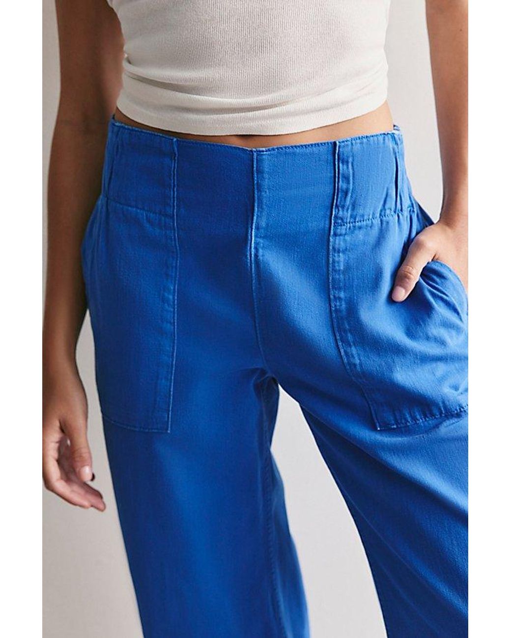 Free People Blue Breezy Denim Pull-On Jeans