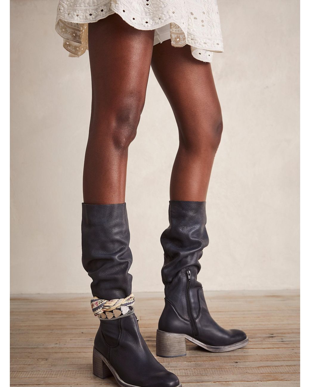 Free People Rubber Essential Tall Slouch Boots in Black Lyst