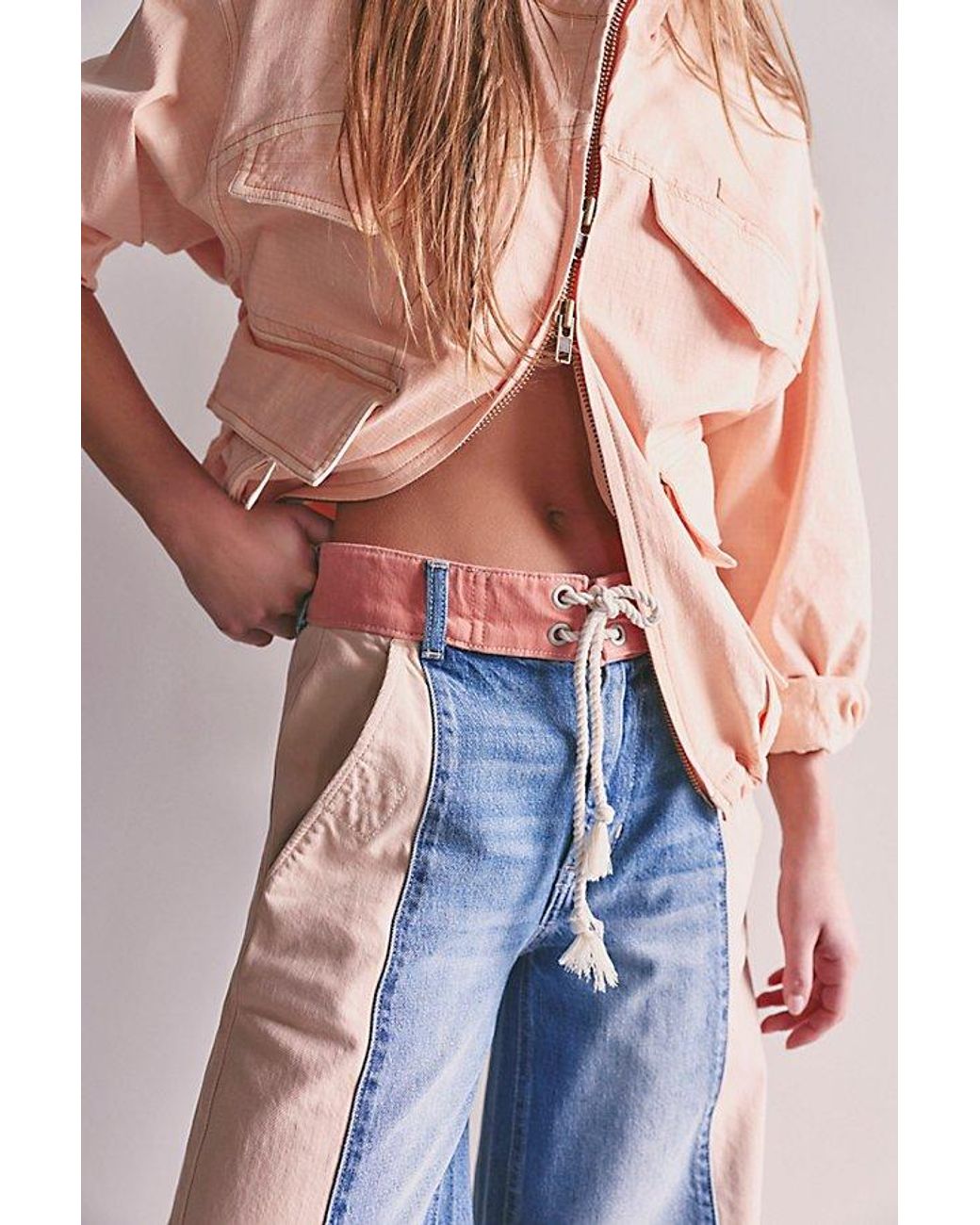 Free People Blue Slow Tides Wide-Leg Jeans