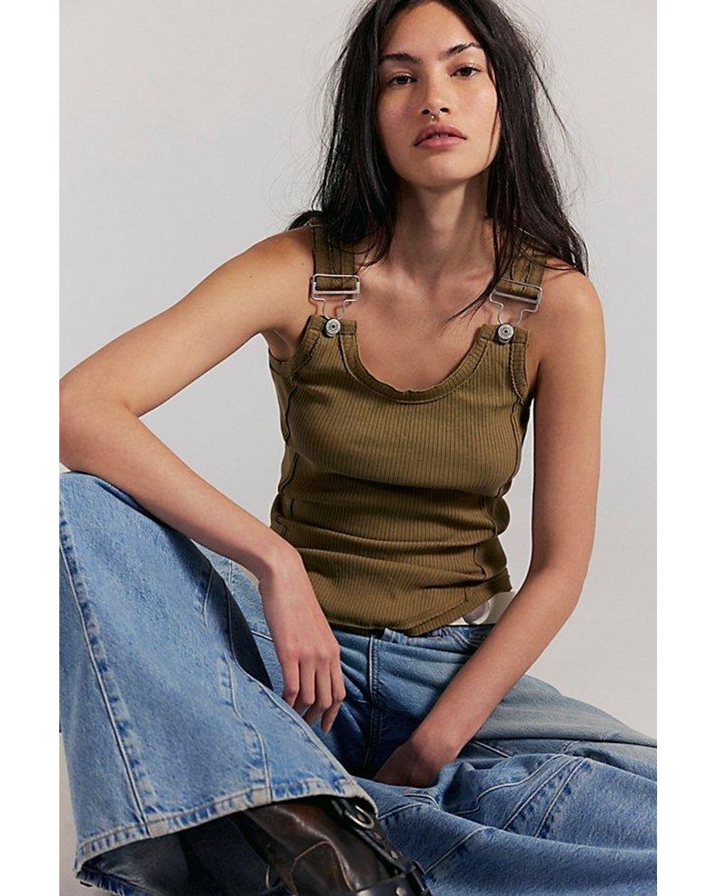 Free People Brown Jamie Tank Top