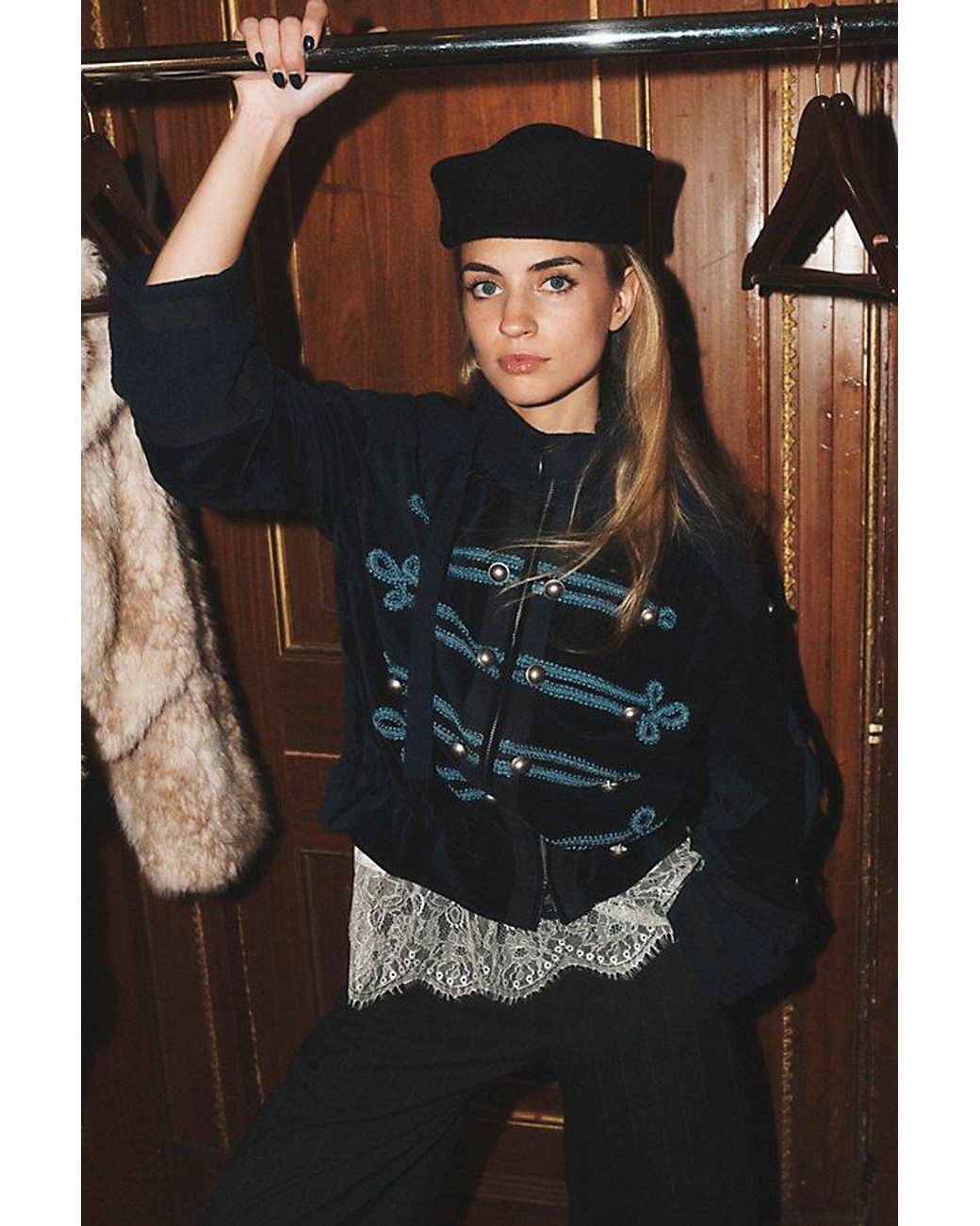 Free People Black Prim Pillbox Hat