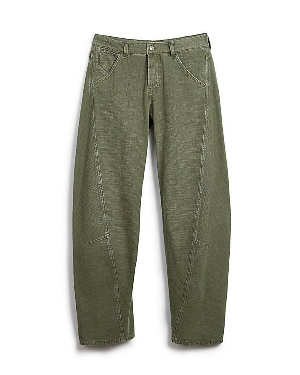 Free People Green We The Free Highland Low-Rise Twisted Bowed Jeans