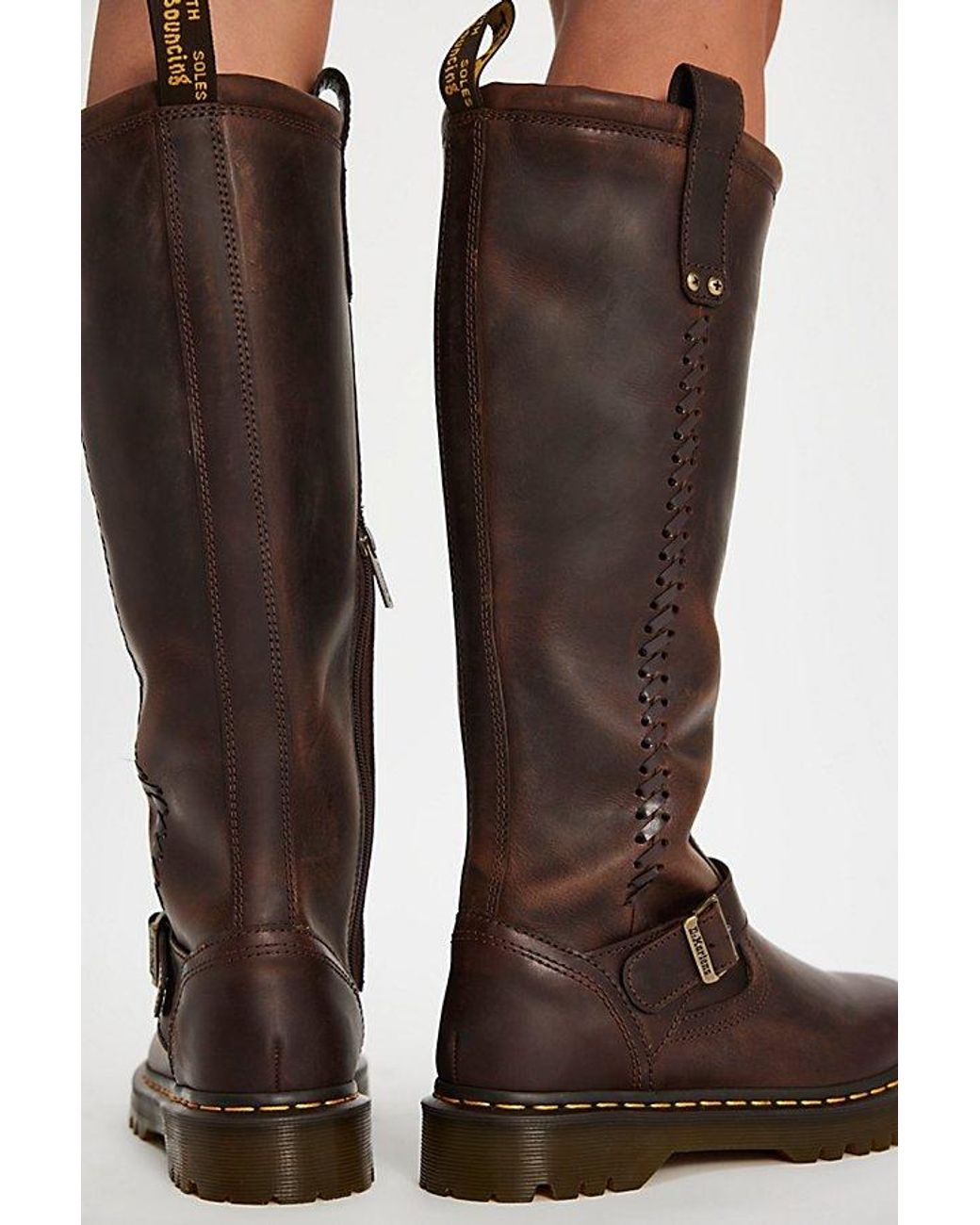 Dr. Martens Green Anistone Knee-High Boots Shoe