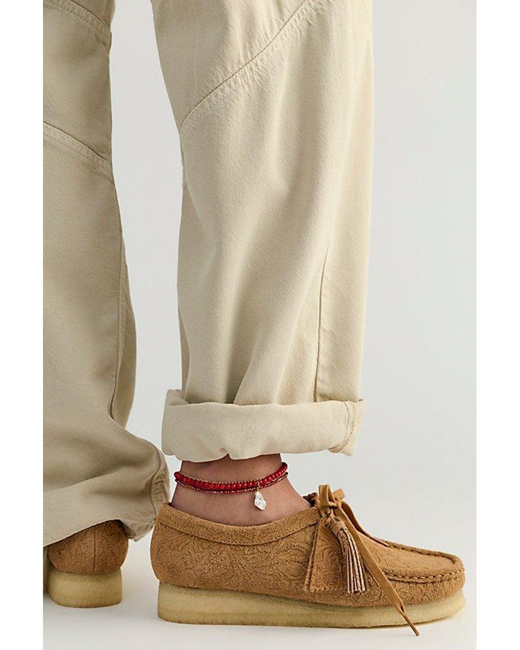 Clarks Natural Embossed Wallabees