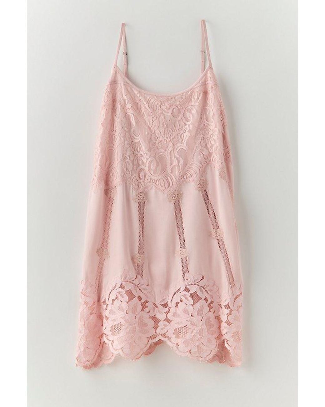 Intimately By Free People Pink Sweet Heirloom Mini Slip Dress By