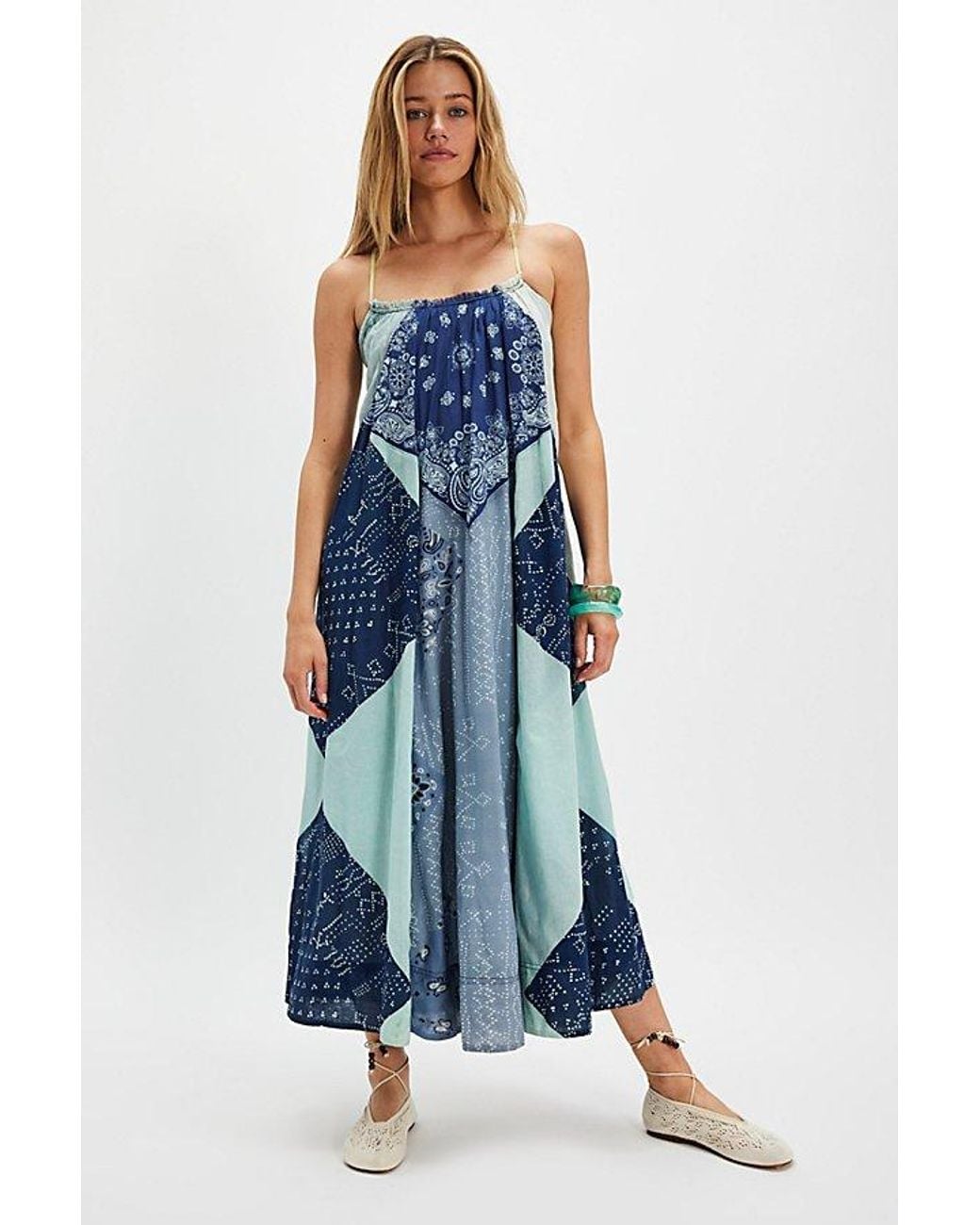 chinese dress ladies Blue Banana Grapes Sleeveless Lenzing™ Ecovero™ Maxi Dress
