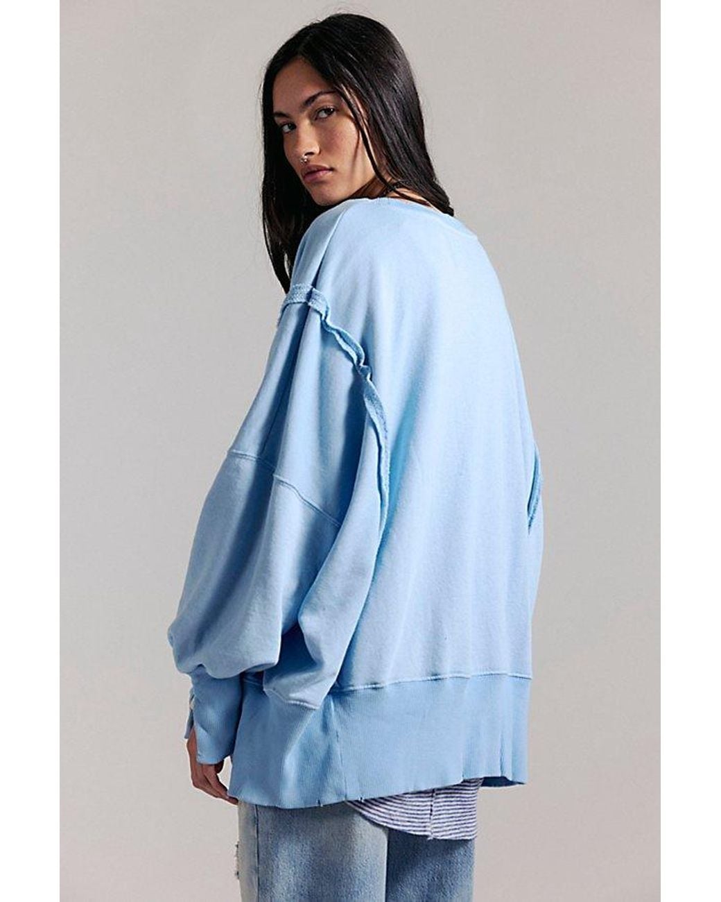 Free People Blue Camden Sweatshirt