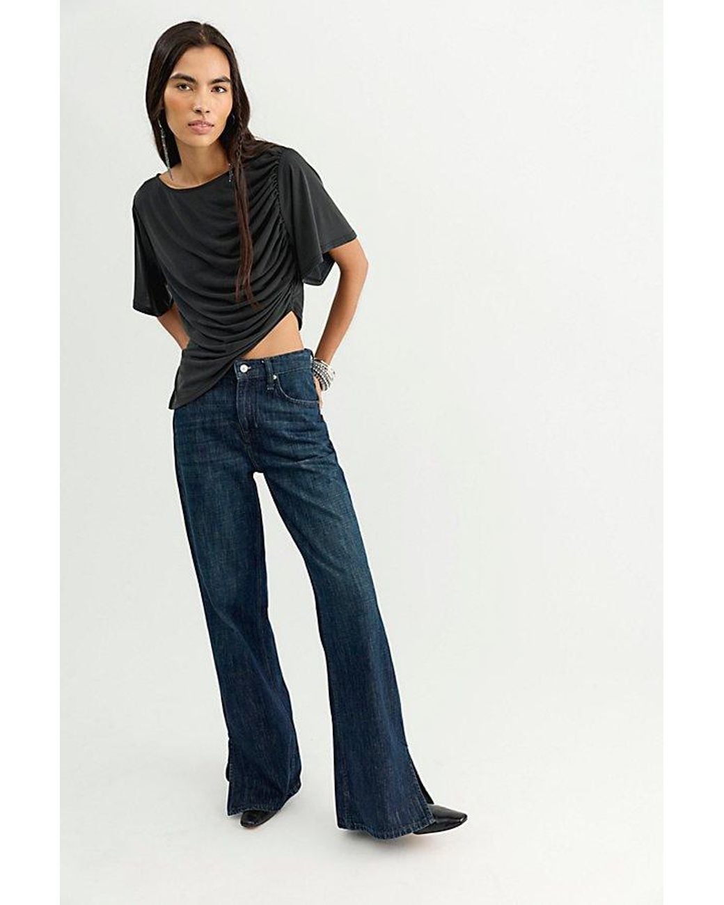 Free People Blue Caught Up Tee