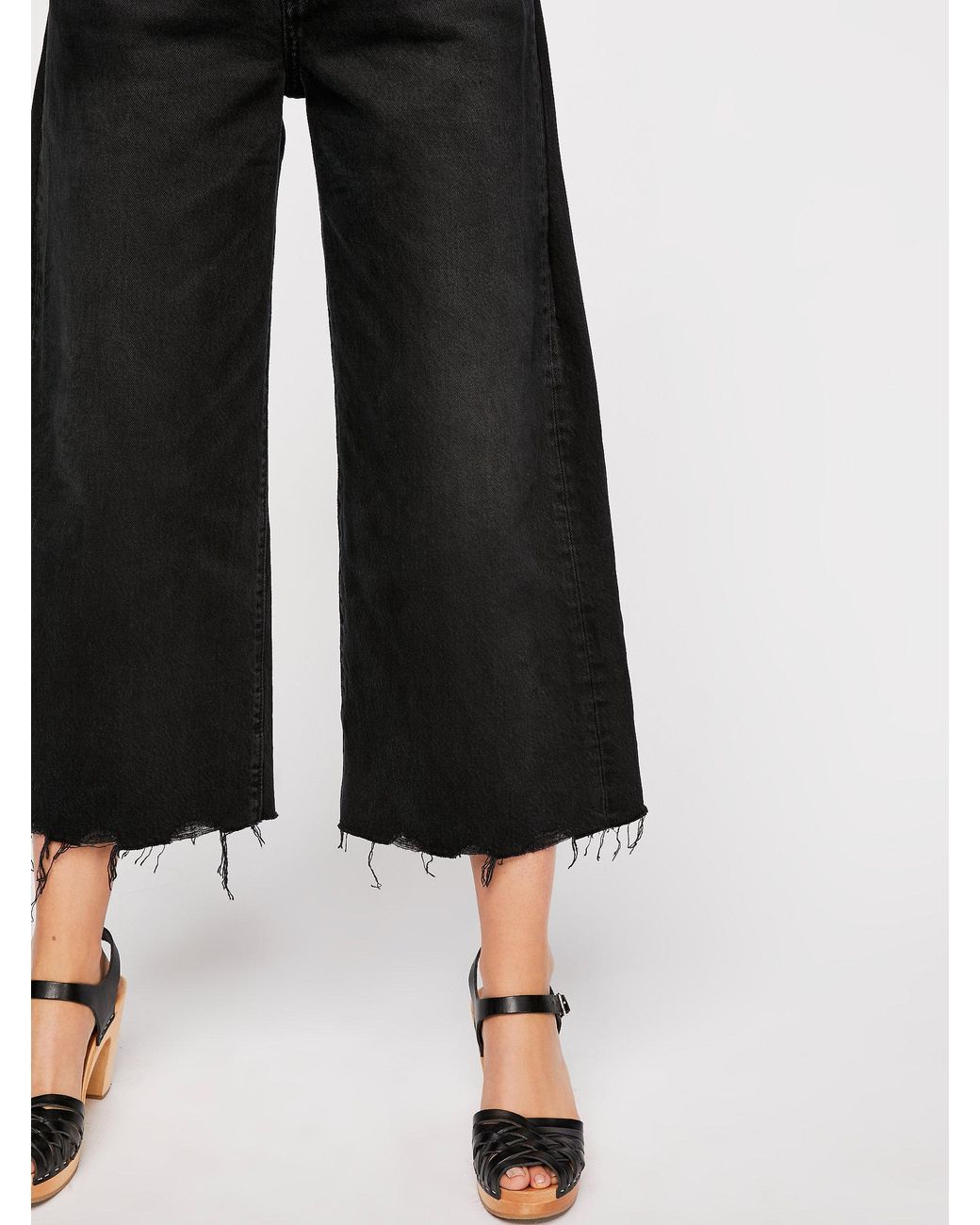Free People Levi's High Water Wide Leg Jeans in Black | Lyst