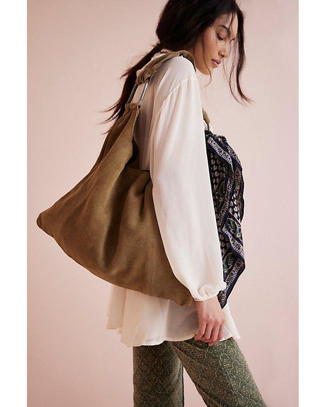 Free People Bobbi Slouch Suede Tote Lyst