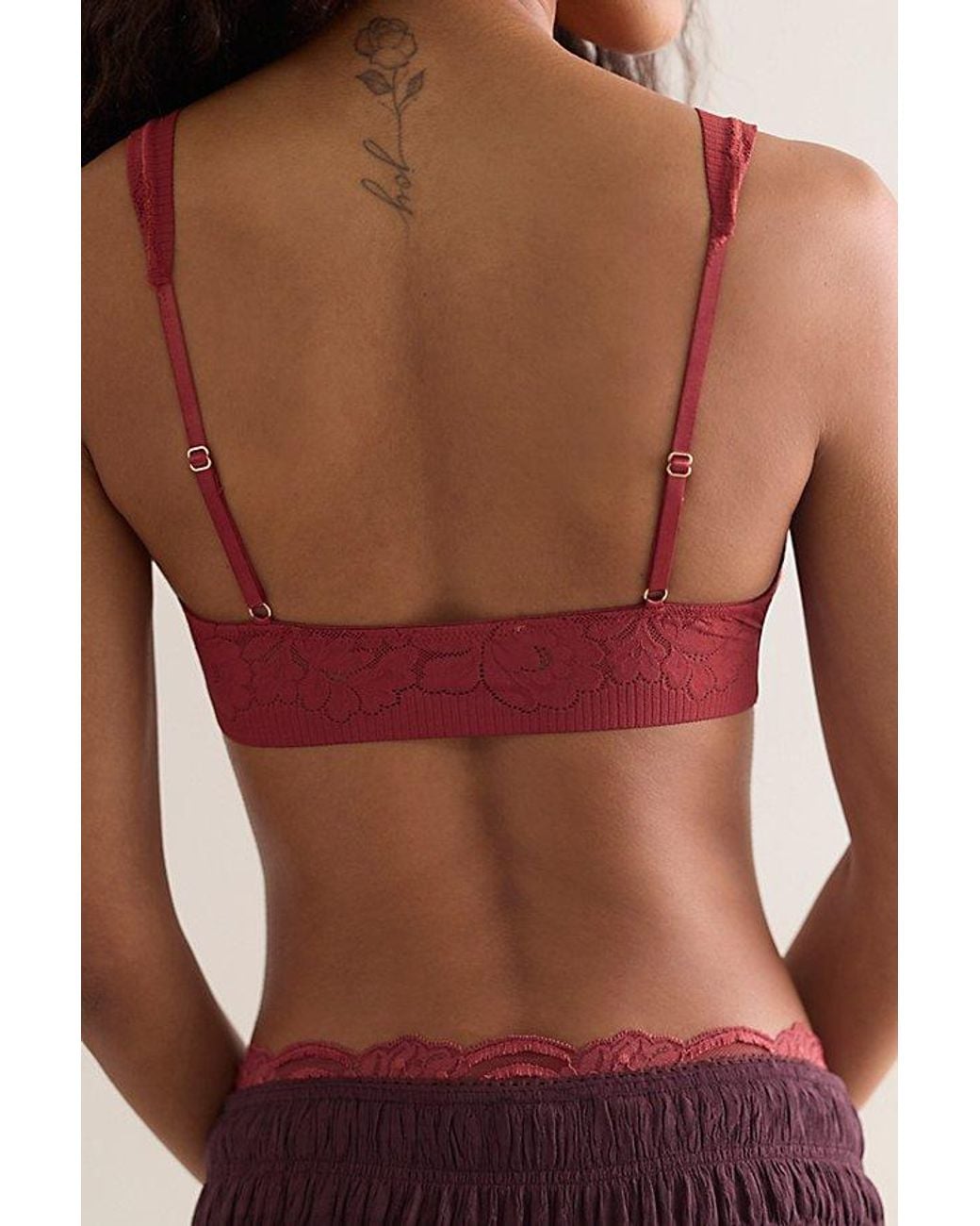 Intimately By Free People Red Smooth Talking Lace Wide-Strap Bralette By