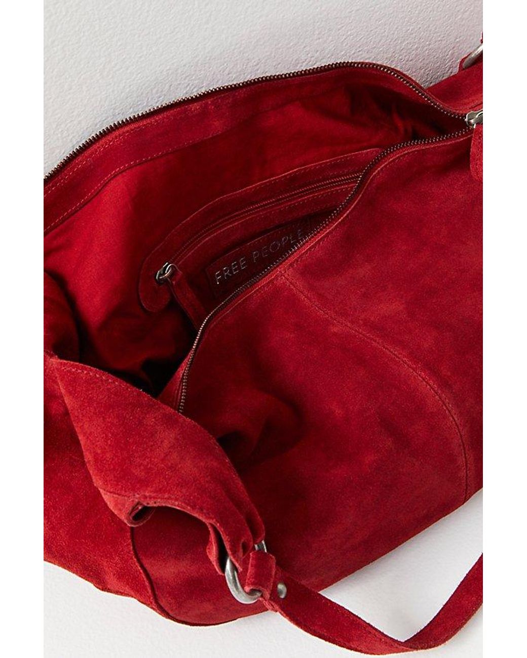 Free People Red Roma Suede Tote Bag