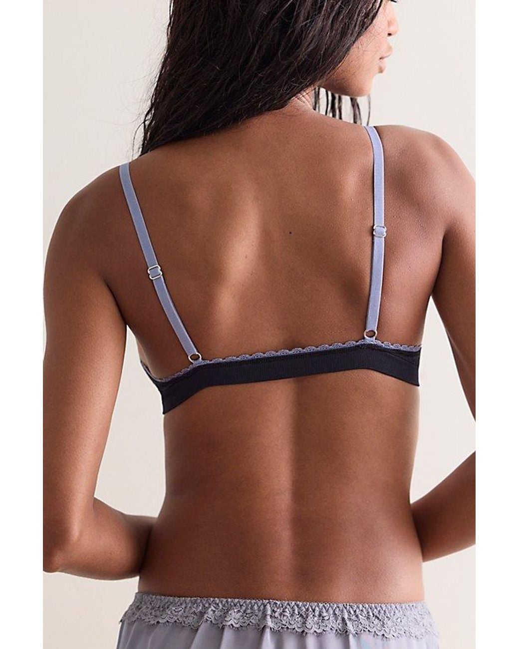Intimately By Free People Blue Sweet Point Seamless Triangle Bralette By