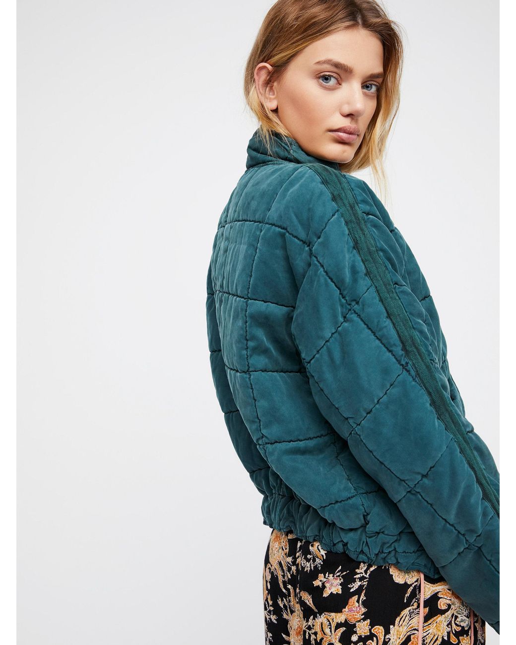 Free People Dolman Quilted Jacket in Blue Lyst Canada
