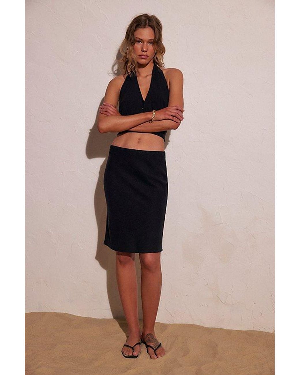free-est Black My Little Midi Skirt By