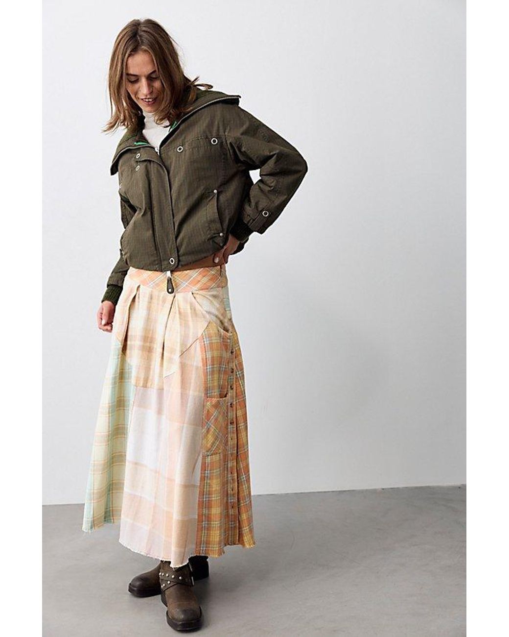 Free People Black Coven Rework Midi Skirt
