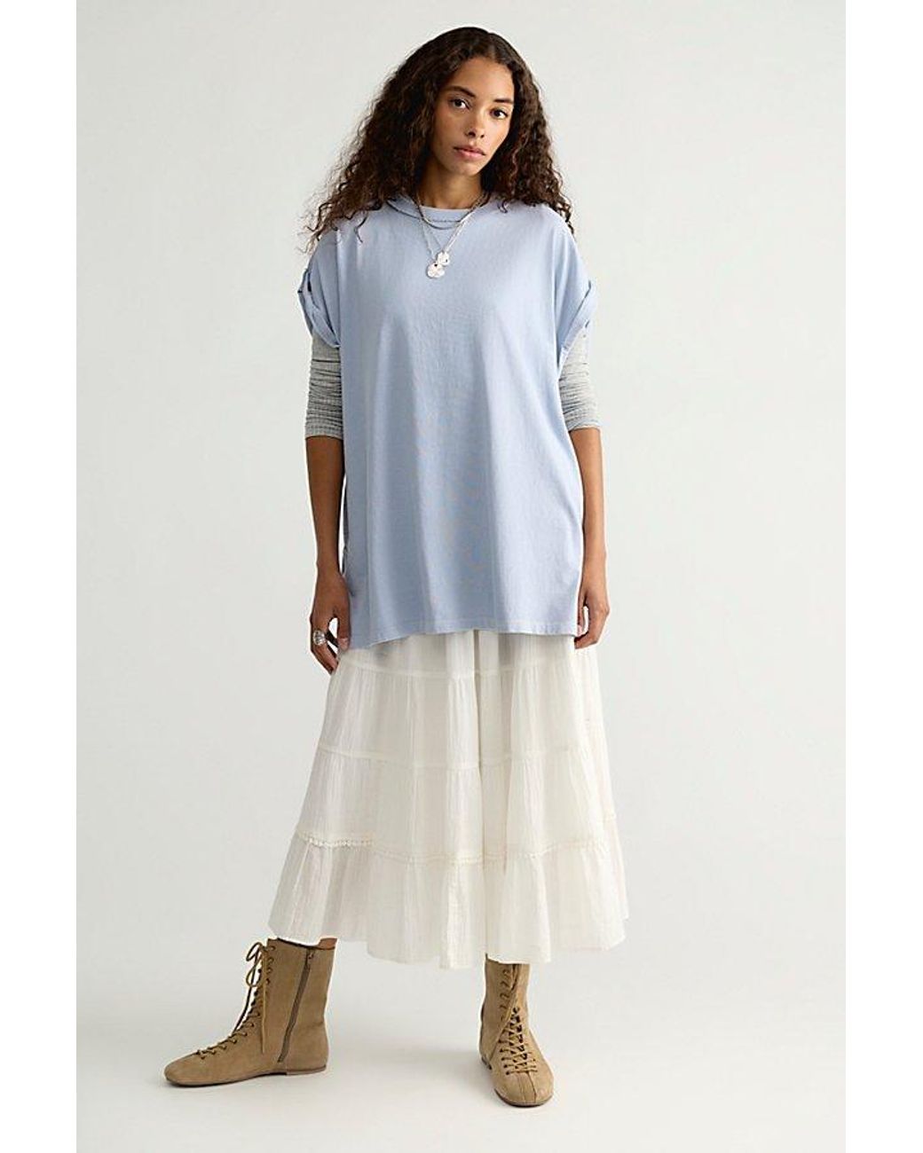 Free People Blue We The Free Atlas Muscle Tunic