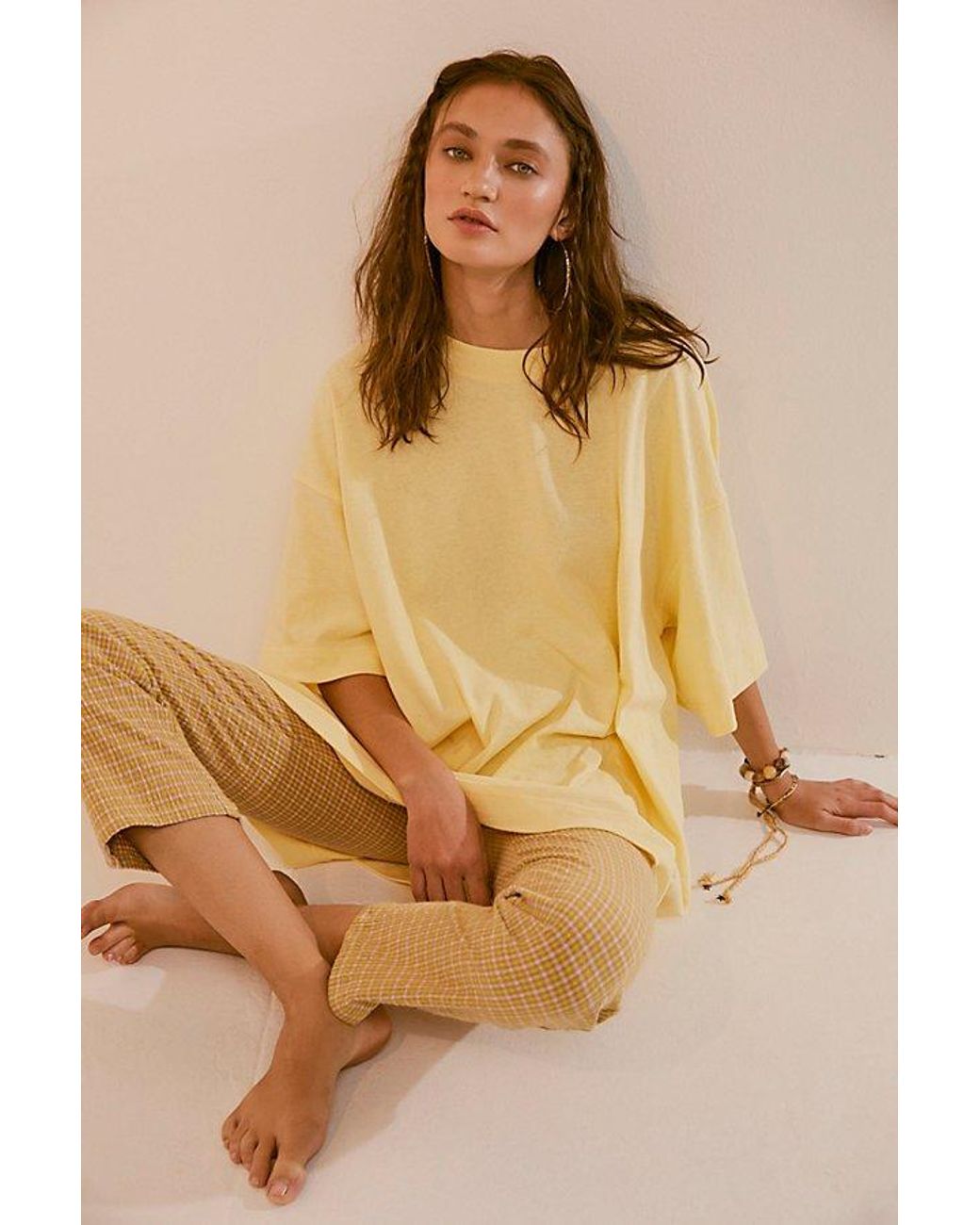 free-est Yellow Essential Extreme Tee Mini Dress By