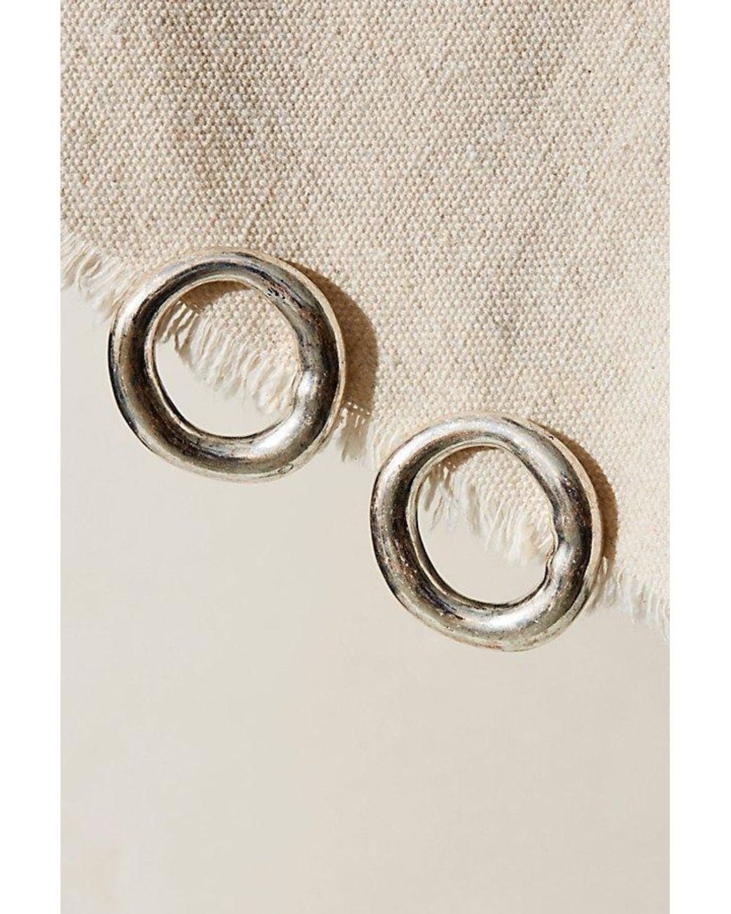 Free People Brown Una Hoop Earrings