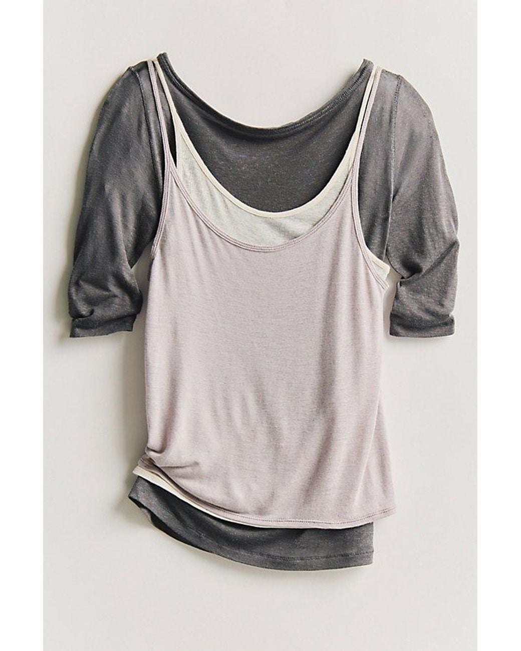 Intimately By Free People Multicolor Stackable Sheer Twofer Tank Top By