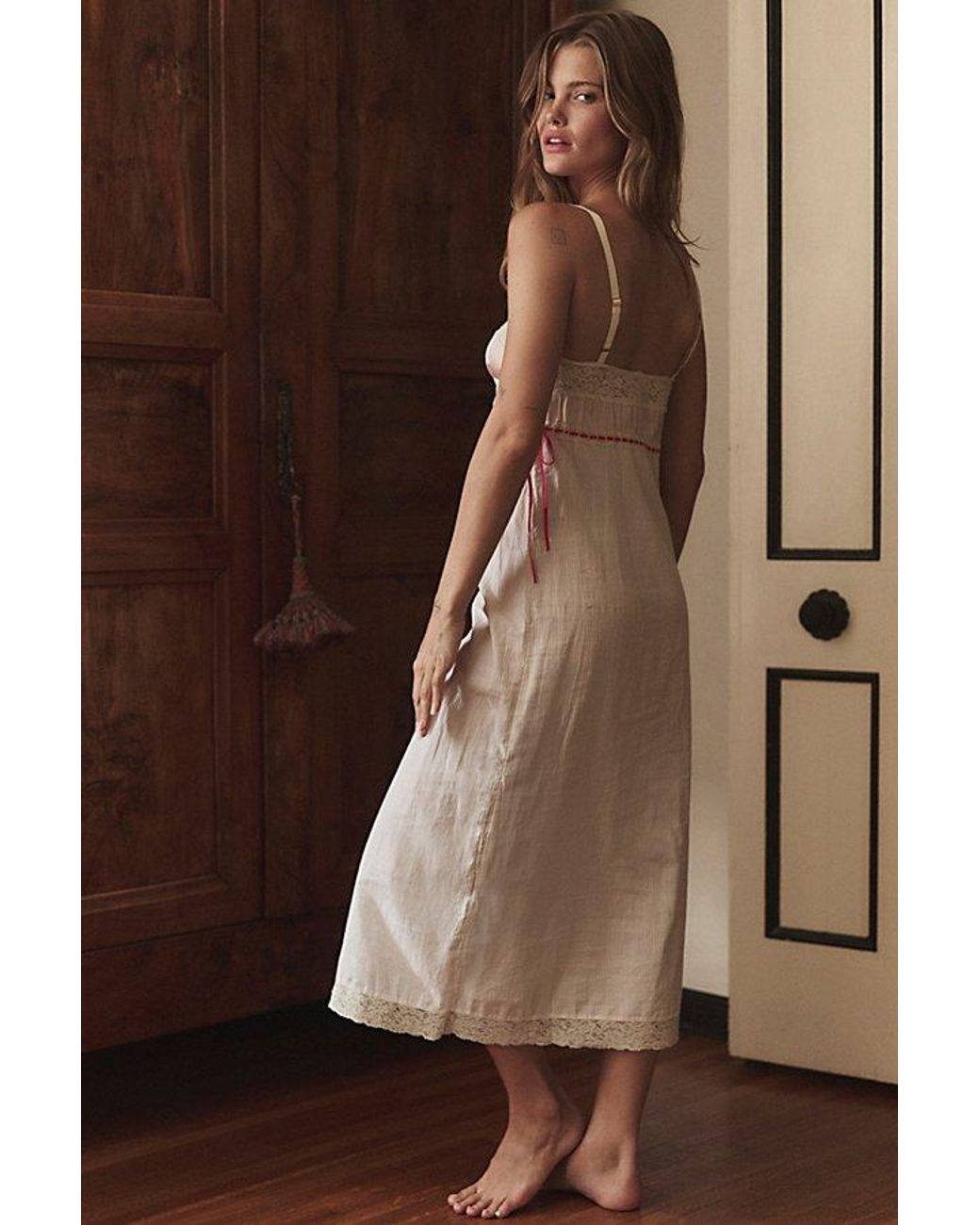 Intimately By Free People Natural Morning Light Midi Slip Dress By