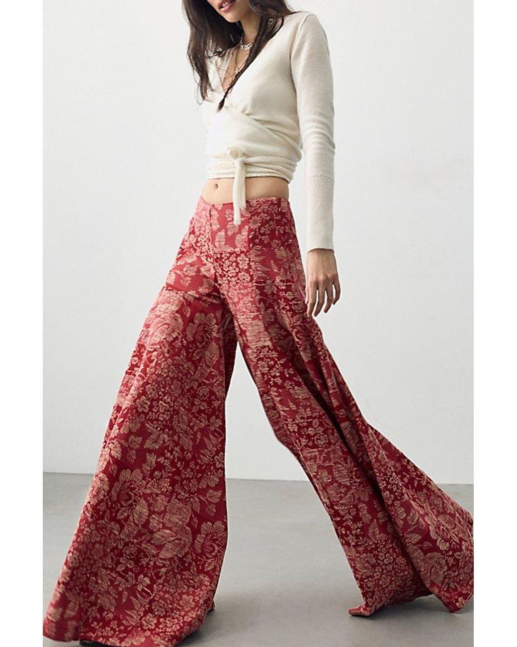 Free People Red Full Circle Skirt Pants